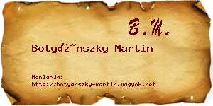 Botyánszky Martin névjegykártya